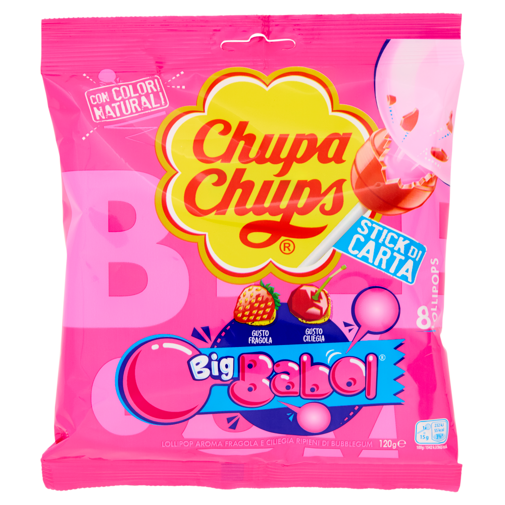Chupa Chups Big Babol 8 Lollipops 120 g