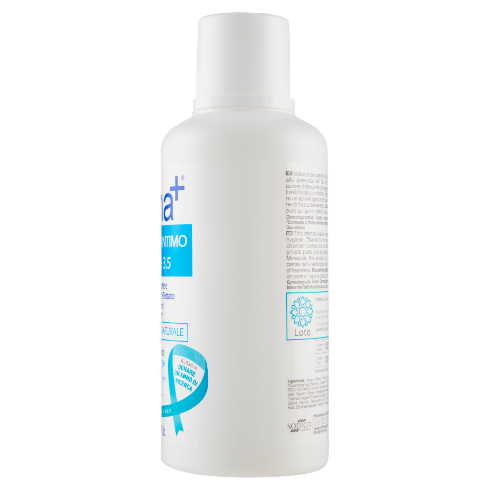 intima⁺ Detergente Intimo Attivo pH 3,5 con Antibatterico Naturale 500 ml