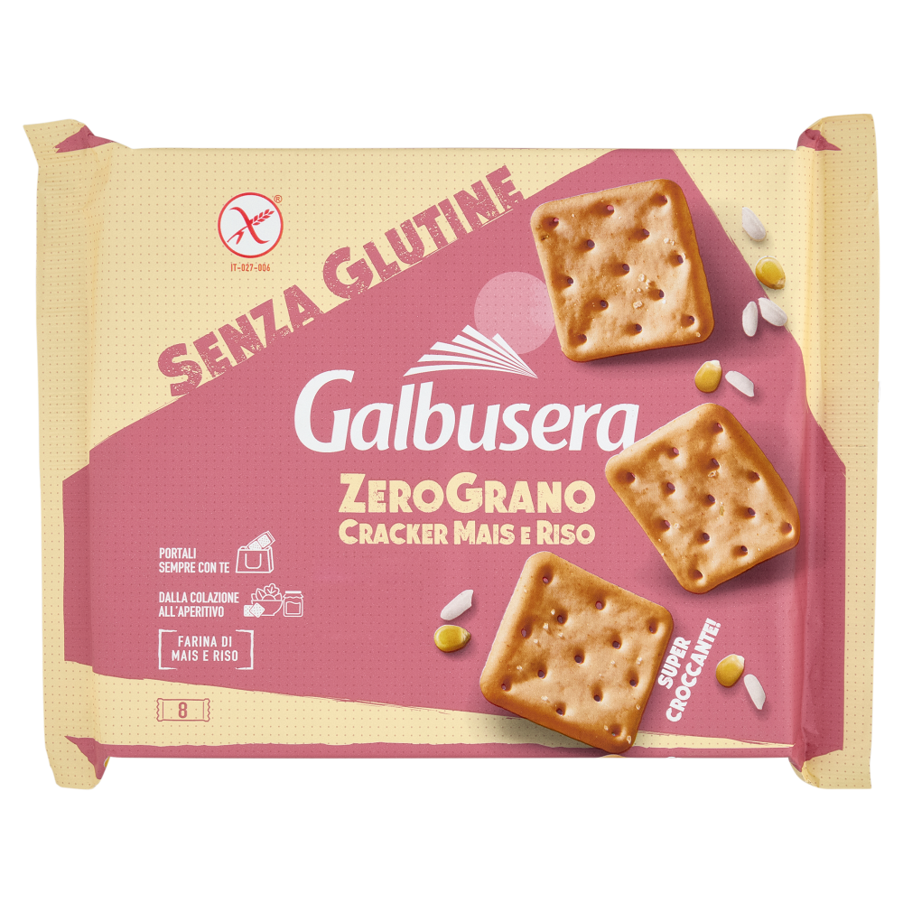 Galbusera ZeroGrano Cracker Mais e Riso Senza Glutine 8 x 40 g