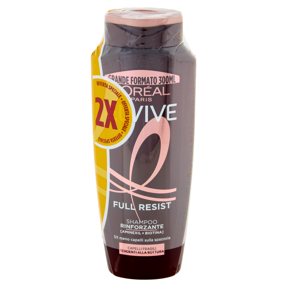 Elvive Full Resist Shampoo Rinforzante, per Capelli Fragili Tendenti alla Rottura, 2 x 300 ml