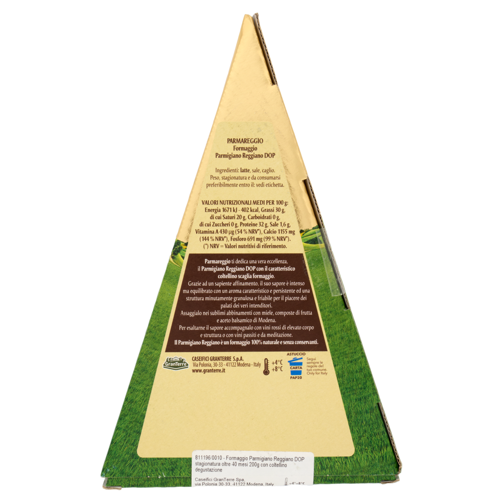 Parmareggio Parmigiano Reggiano DOP Oltre 40 Mesi 200 g + coltellino degustazione