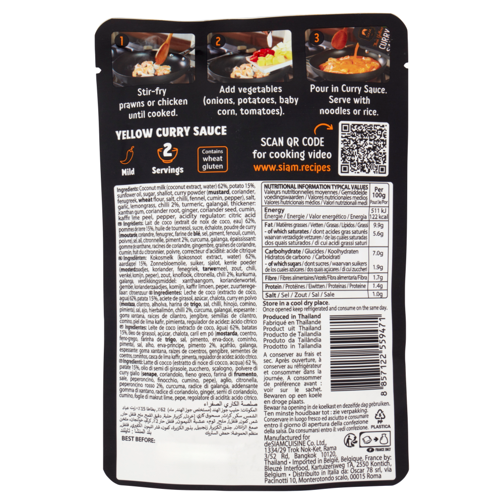 Siam Thai Yellow Curry Sauce 200 g