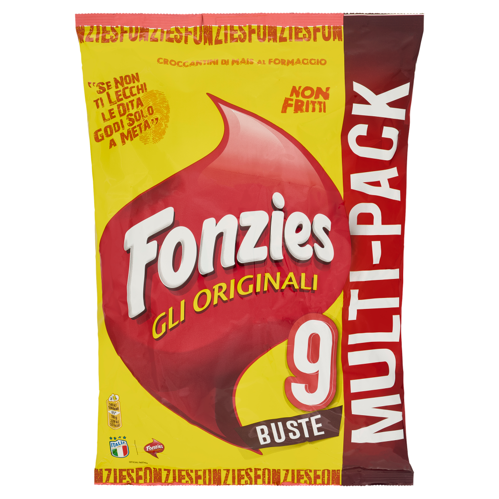 Fonzies Gli Originali Croccantini di Mais al Formaggio Multipack 9 Buste - 211,5g