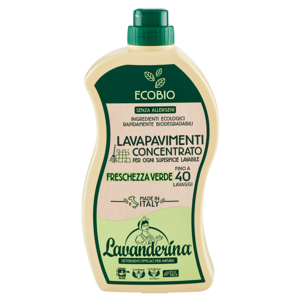 Lavanderina Lavapavimenti Concentrato Freschezza Verde Ecobio 1000 mL
