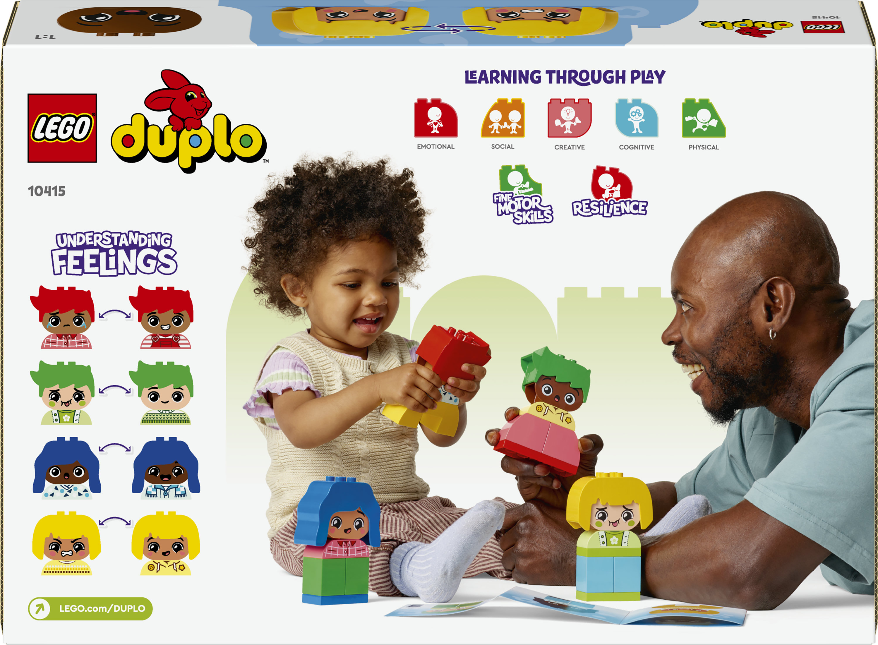 LEGO DUPLO 10415 Forti Sentimenti ed Emozioni, Giochi per Bambini da 1.5 Anni Impilabili con 23 Mattoncini e 4 Personaggi