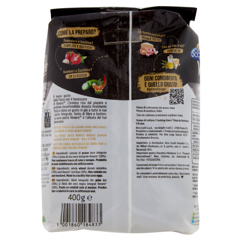 Riso Scotti Pasta Venere Integrale Fusilli 400 g