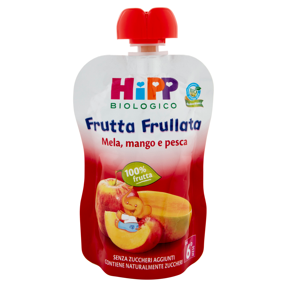 HiPP Biologico Frutta Frullata Mela, mango e pesca 90 g