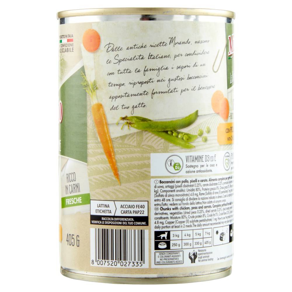 Migliorgatto Le Specialità Italiane Spezzatino con Pollo, Piselli e Carote 405 G