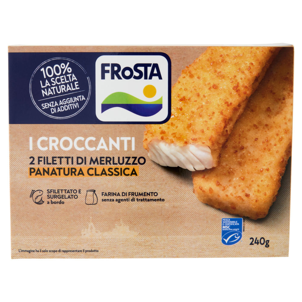 FRoSTA i Croccanti 2 Filetti di Merluzzo Panatura Classica 240 g