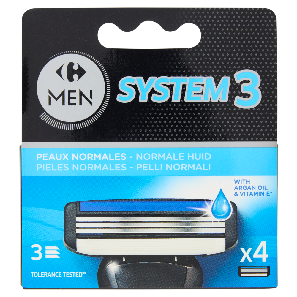 Carrefour Men System 3 Ricariche 4 pz