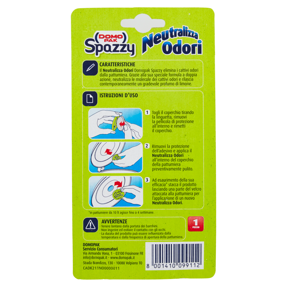 Domopak Spazzy Neutralizza Odori per Pattumiera (1 Pezzo)