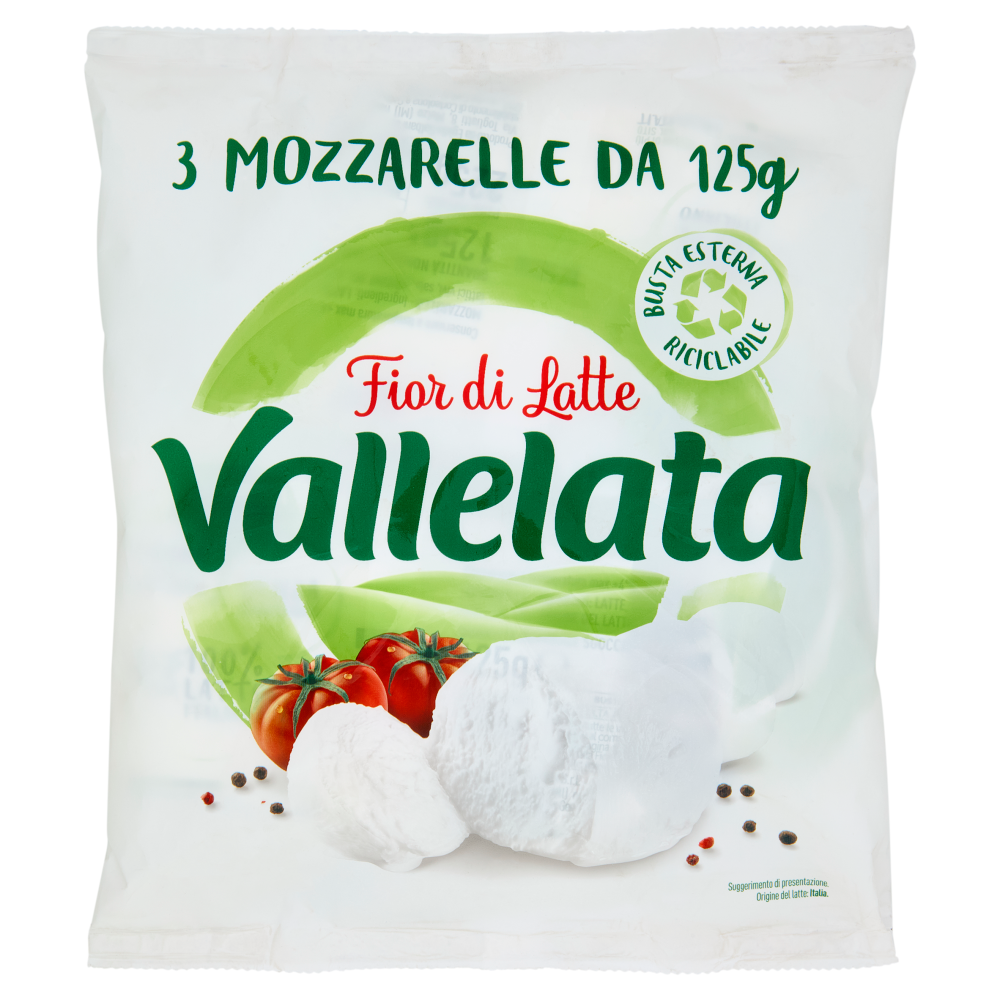 Vallelata Fior di Latte Mozzarelle 3 x 125 g
