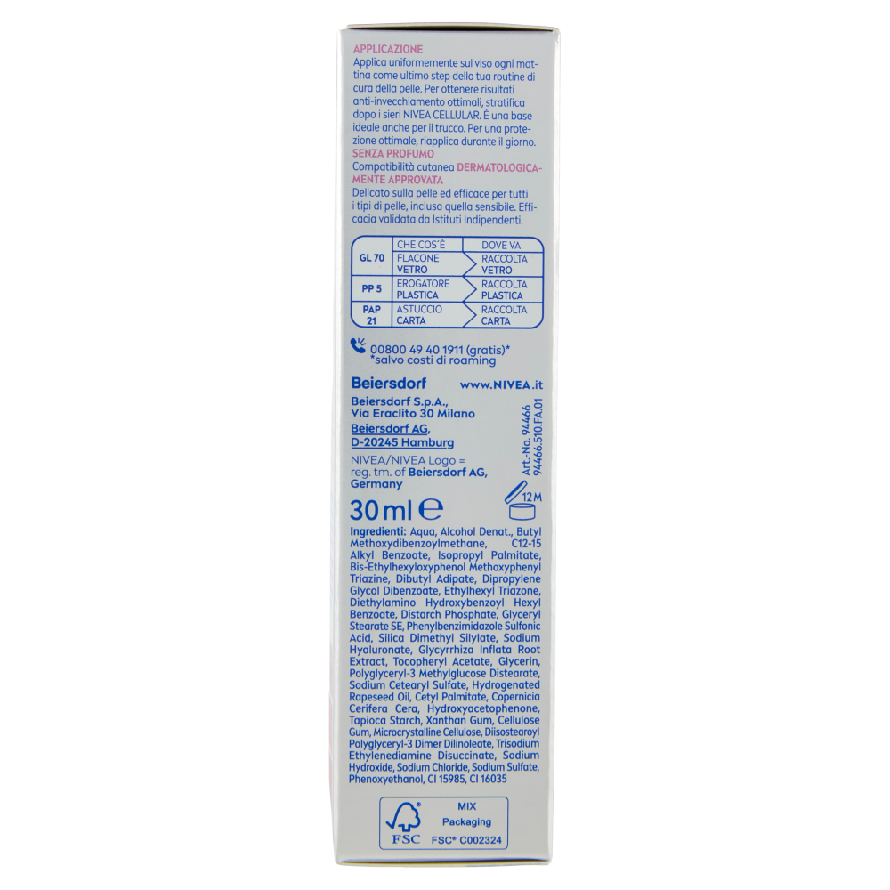 Nivea Cellular Expert Filler SPF 50+ Fluido UV Siero Quotidiano 30 ml