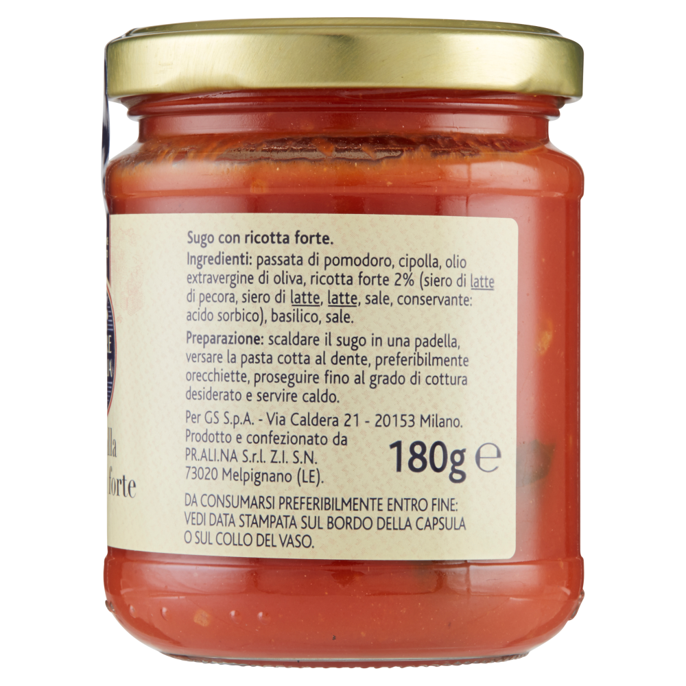 Terre d'Italia Sugo di Puglia alla ricotta forte 180 g