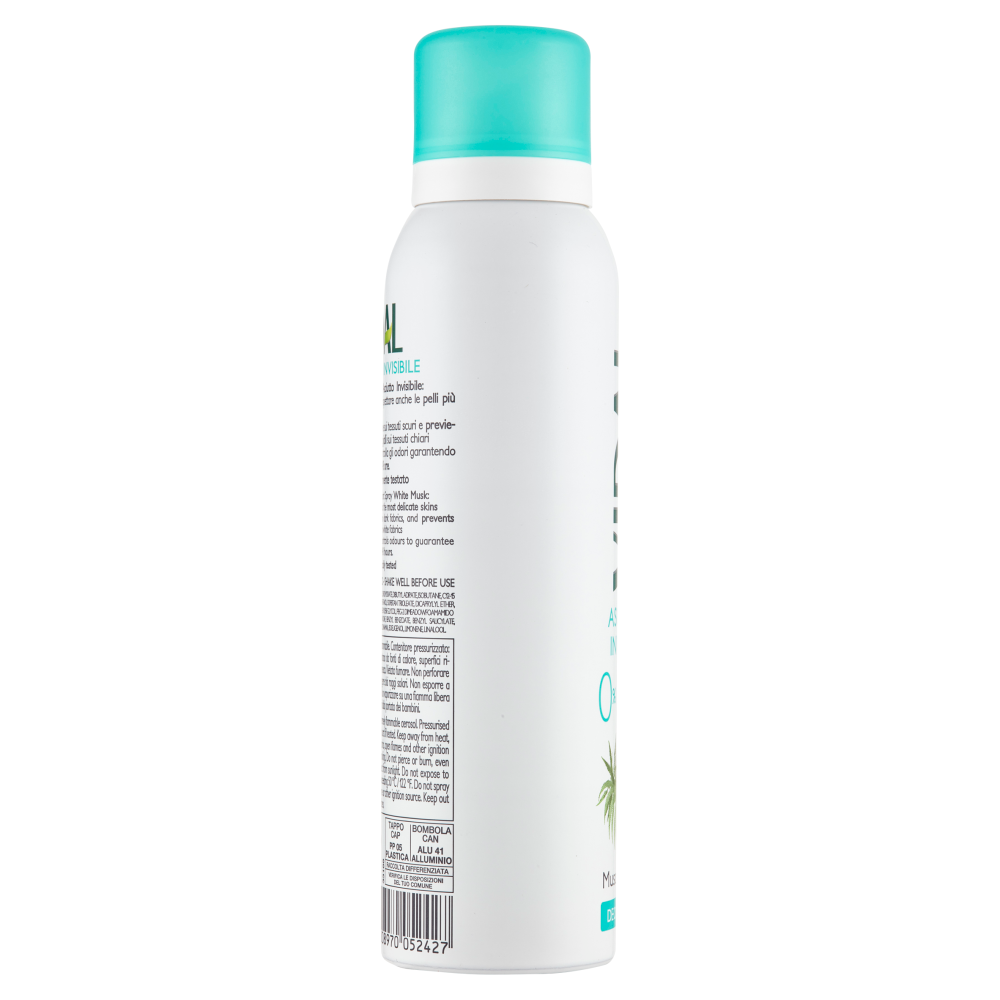Vidal Asciutto Invisibile Muschio Bianco Deo Spray 48h 150 ml