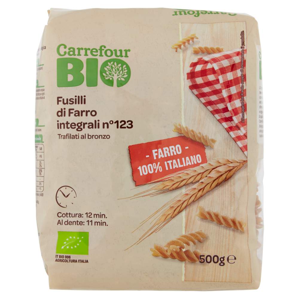 Carrefour Bio Fusilli di Farro integrali n° 123 500 g