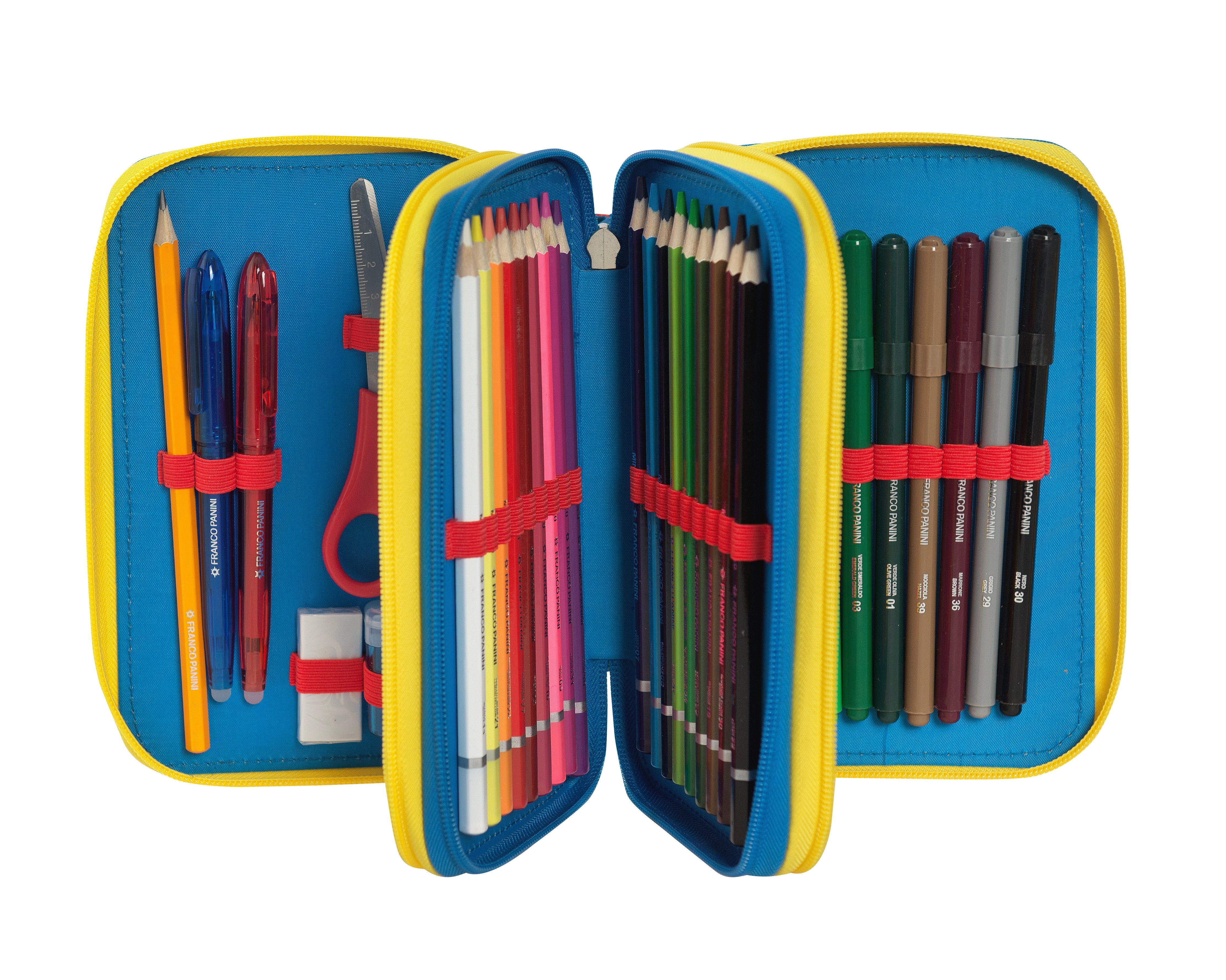 Carrefour 8058263193504 astuccio per matita Astuccio portamatite Blu, Rosso, Giallo