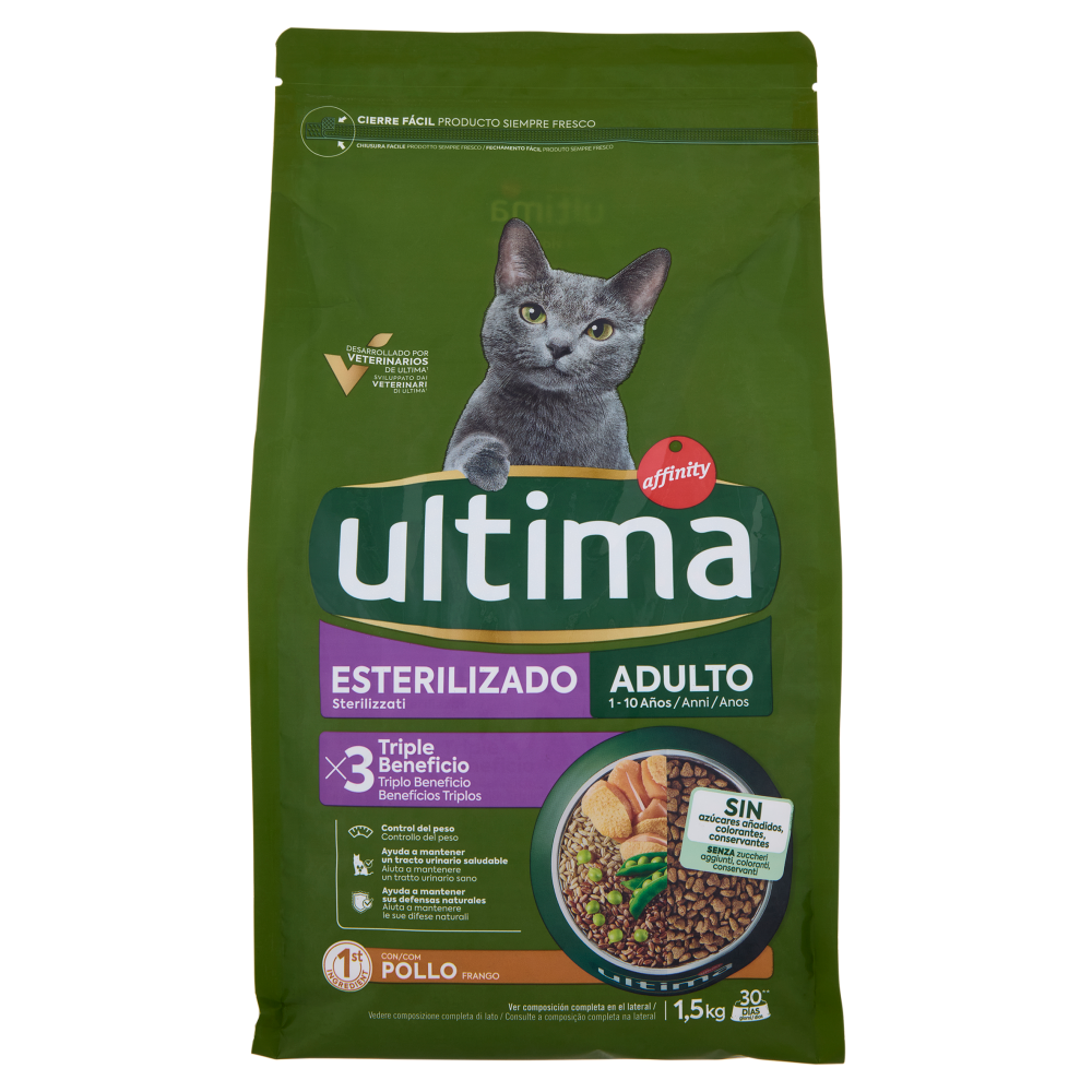 ultima Cat Sterilizzati Adulto 1-10 Anni con Pollo 1,5 kg