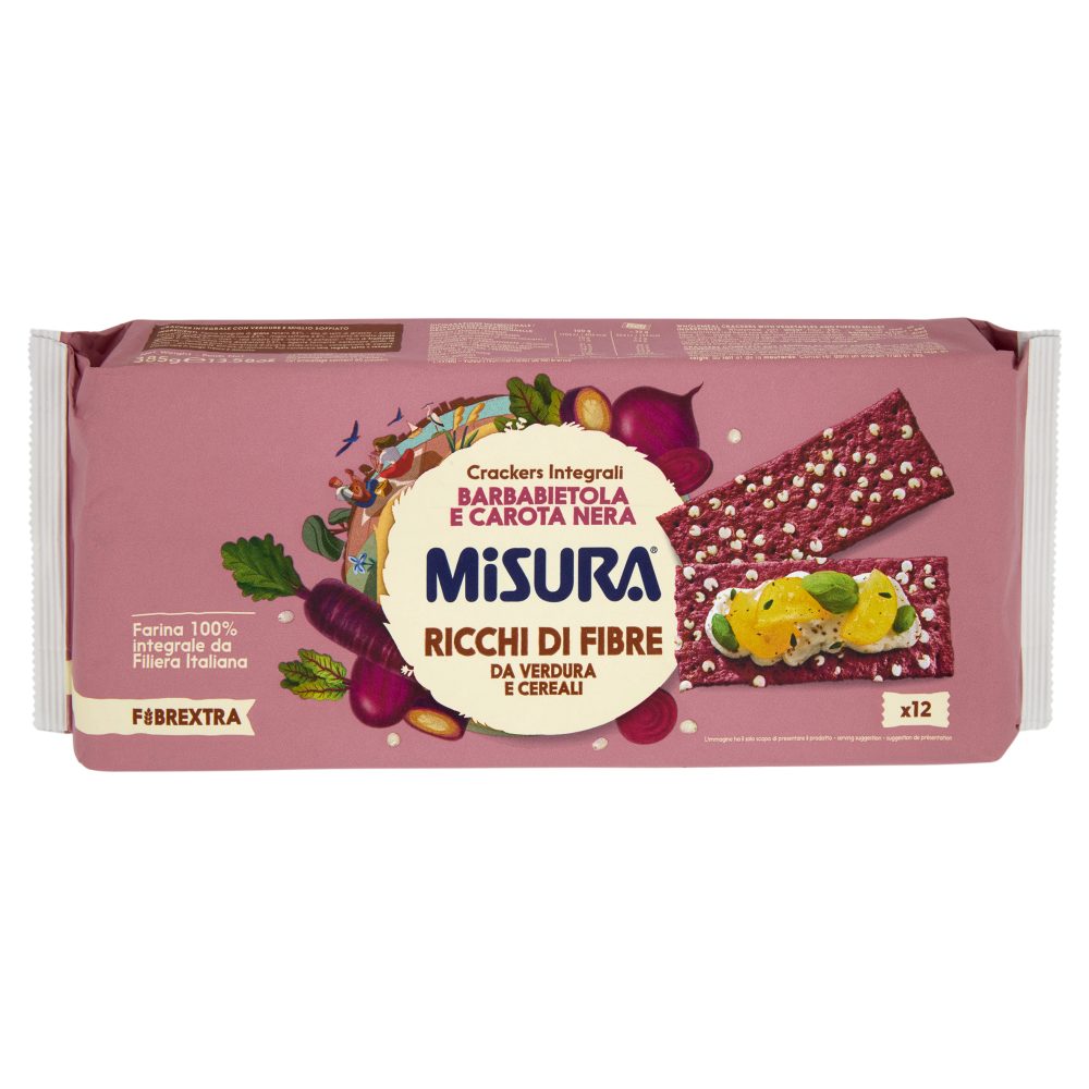 Misura Fibrextra Crackers Integrali Barbabietola e Carota Nera 385 g