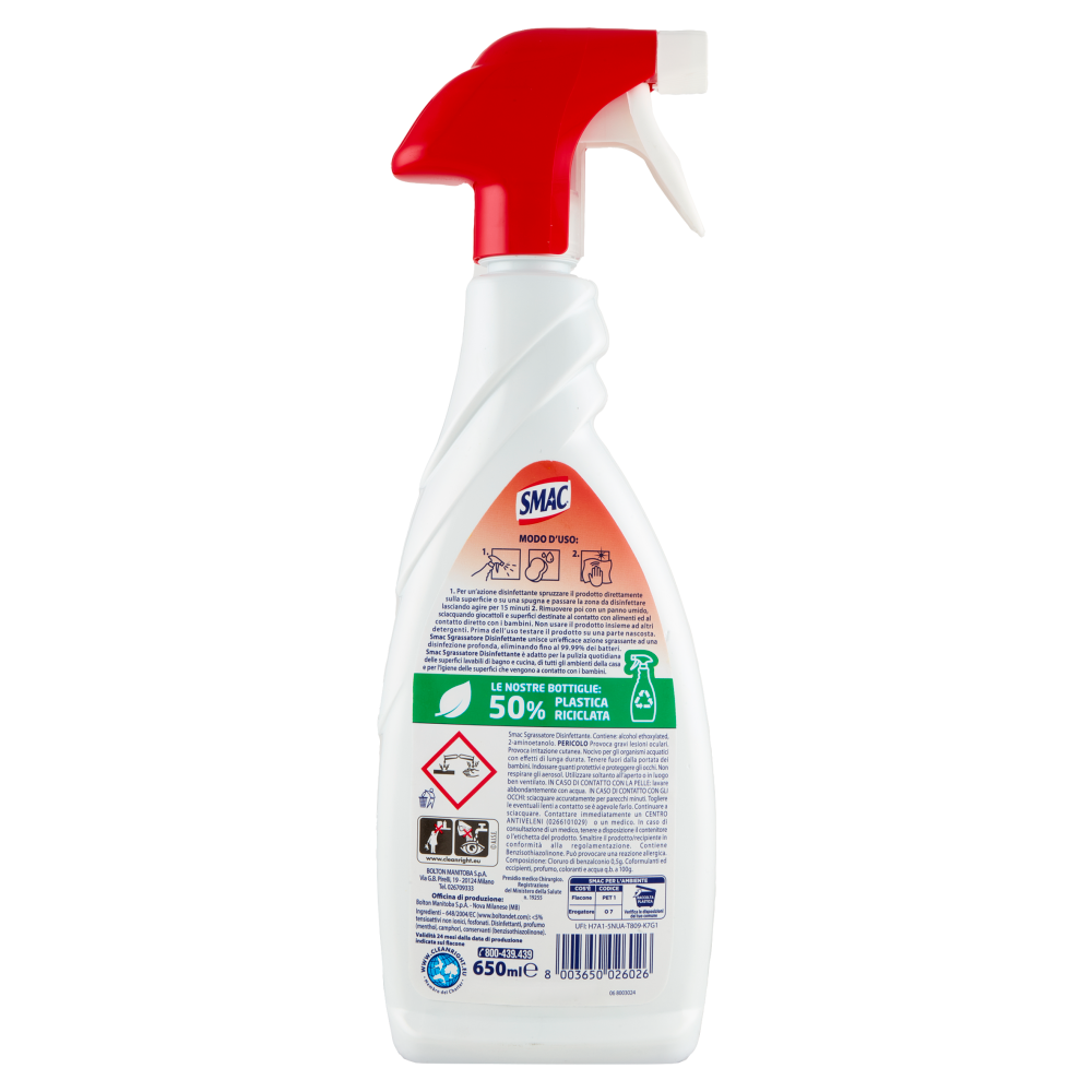 Smac Sgrassatore disinfettante 650 ml