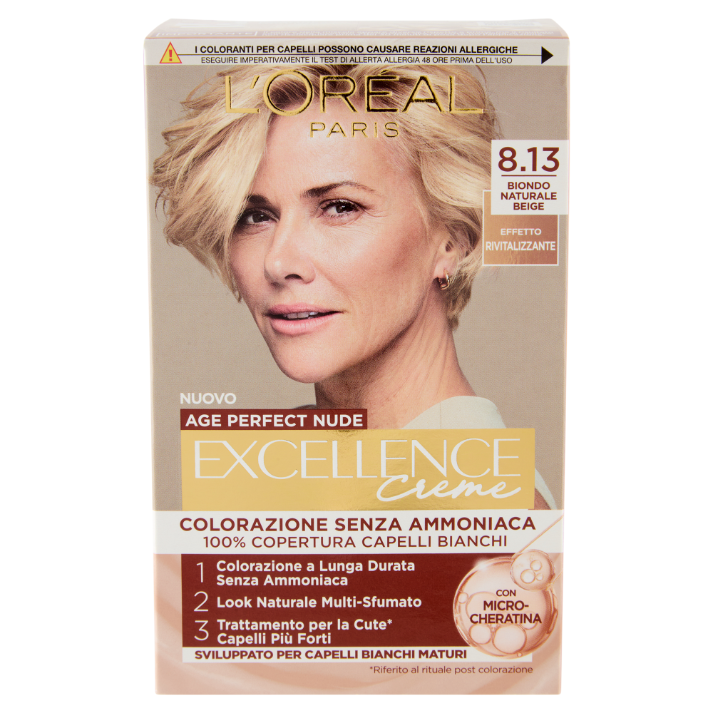 L'Or&eacute;al Paris Excellence Creme Colorazione Senza Ammoniaca 8.13 Biondo Naturale Beige