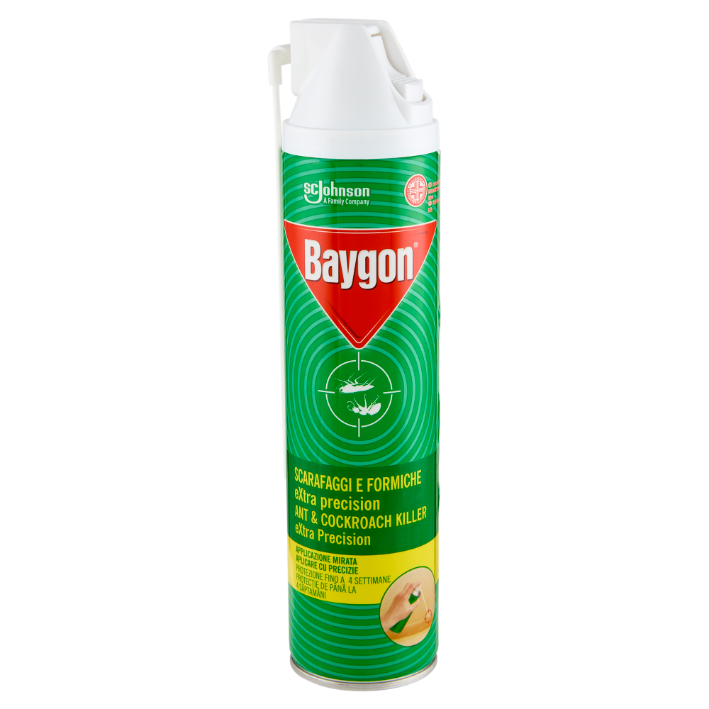 Baygon Spray con cannuccia extra precision, efficace contro scarafaggi e formiche 400 ml