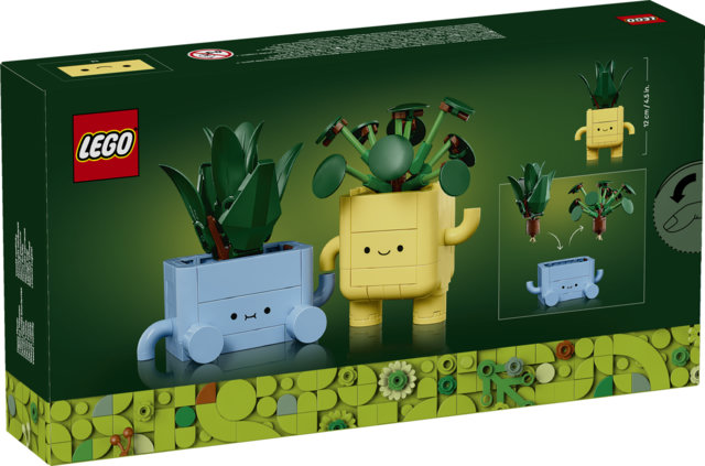 LEGO Botanicals 10349 Piantine Felici Giocattolo, Kit Arti e Mestieri con 2 Piante Artificiali e 2 Vasi per Bambine e Bambini 9+