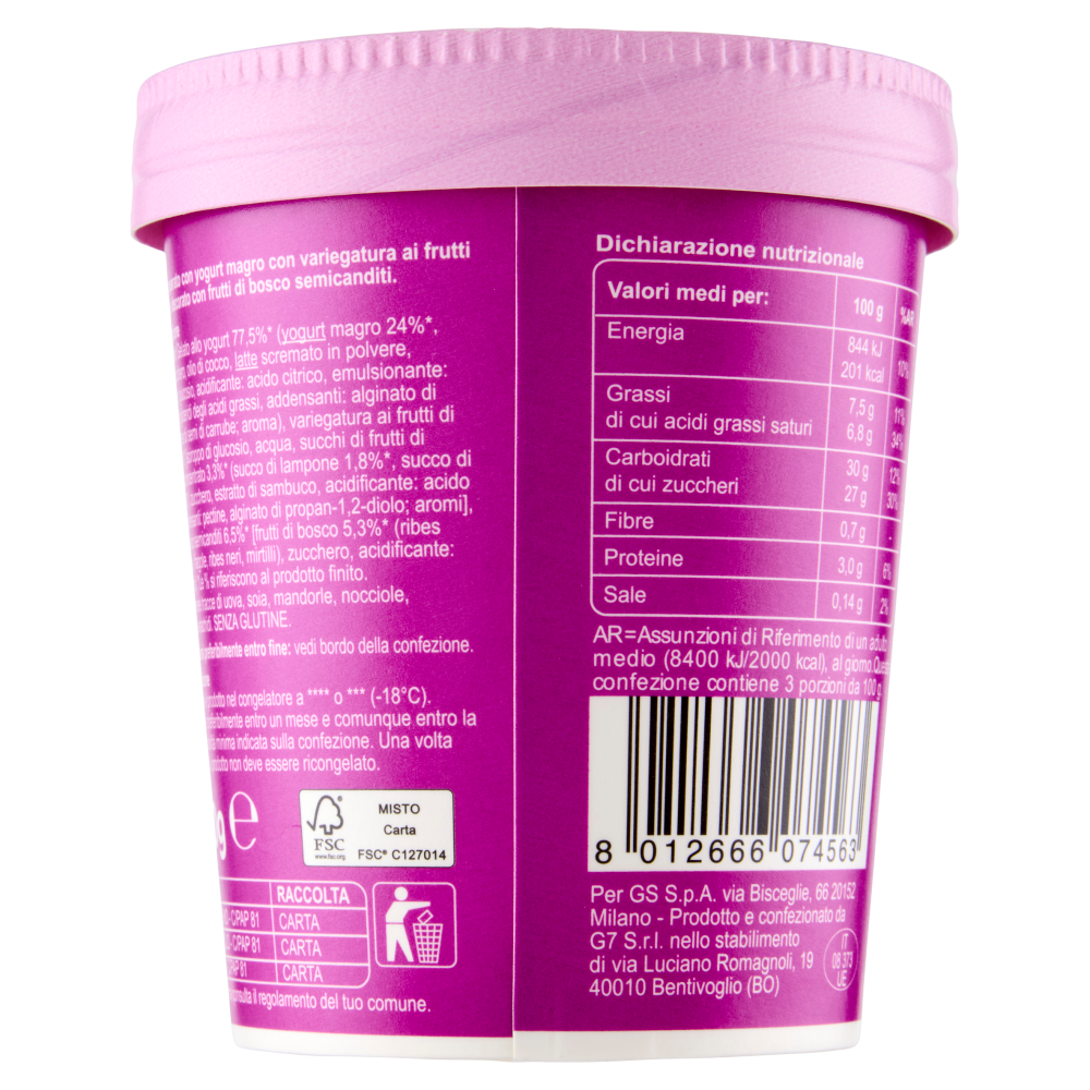 Carrefour Sensation Frozen yogurt Frutti di bosco 300 g