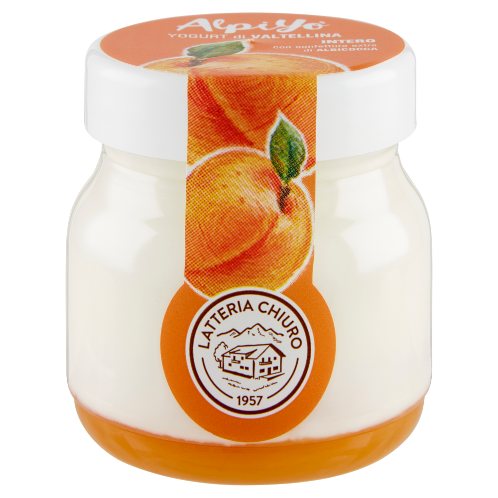 AlpiYò Yogurt di Valtellina Intero con confettura extra di Albicocca 125 g