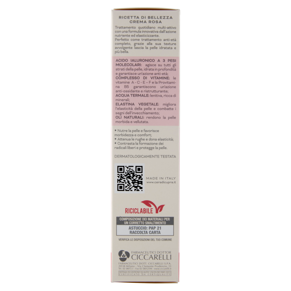 Cera di Cupra Ricetta di Bellezza Rosa Nutriente e Anti-Età 75 ml