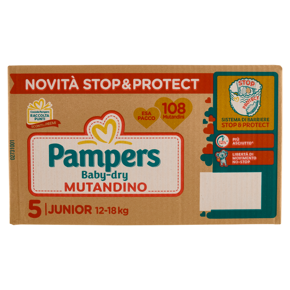 Pampers Baby Dry Mutandino Junior 108 pz