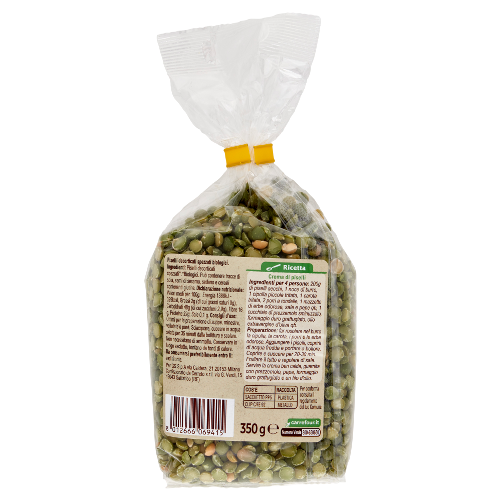 Carrefour Bio Piselli Spezzati Biologici 350 g