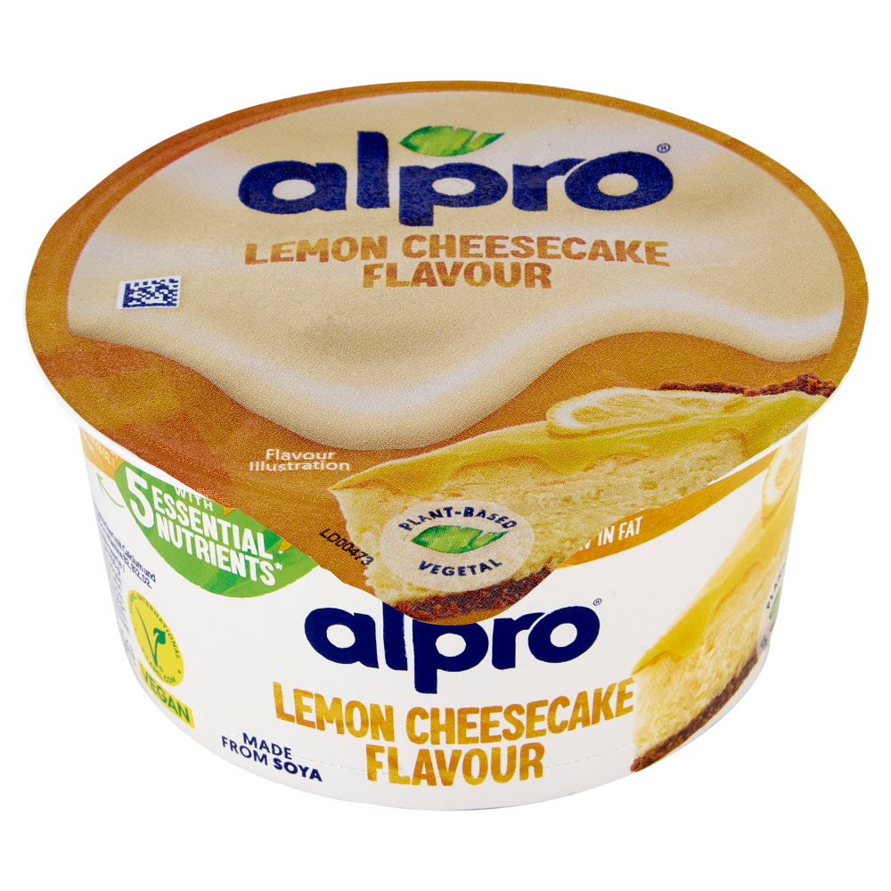 ALPRO Alternativa Vegetale allo Yogurt, Gusto Lemon Cheesecake, Fonte di Calcio,Basso in grassi 135g