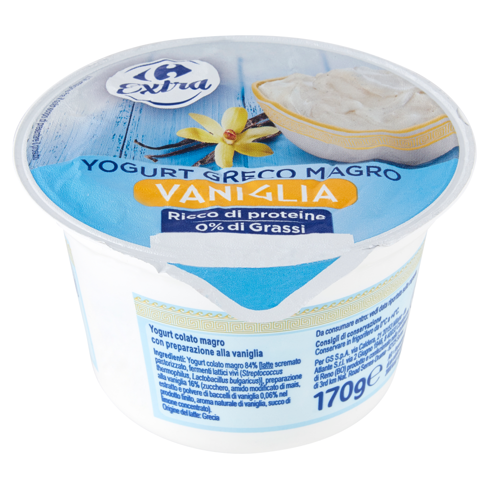 Carrefour Extra Yogurt Greco Magro Vaniglia 170 g