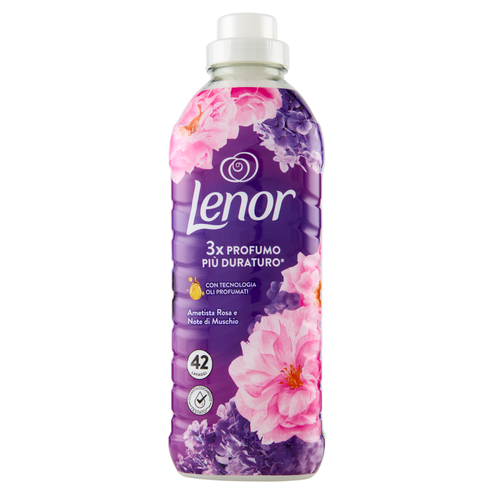 Lenor Ammorbidente Lavatrice Concentrato, Ametista Rosa e Note di Muschio, 42 Lavaggi 882 ml
