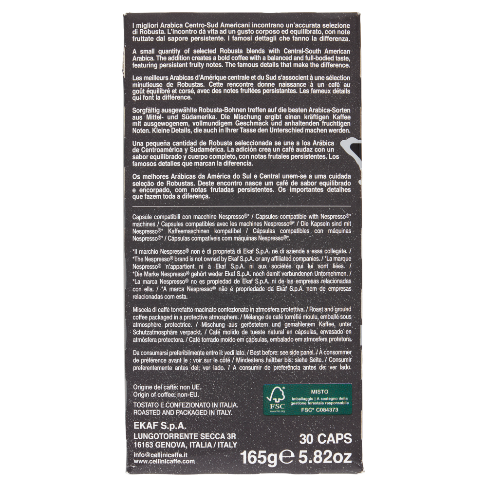 Cellini Caff&egrave; Aluminium Intenso espresso 30 Capsule Compatibili 165 g