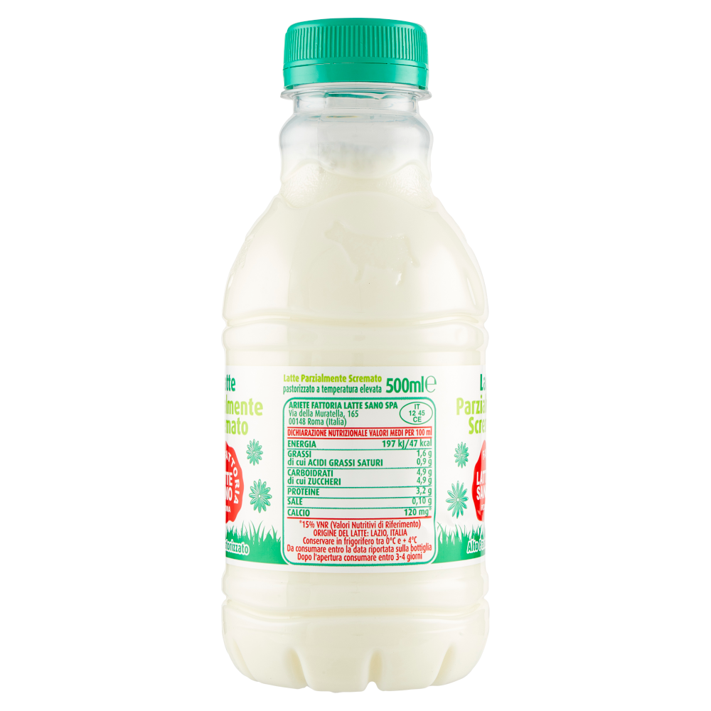 Fattoria Latte Sano Latte Parzialmente Scremato Alto Pastorizzato 500 ml