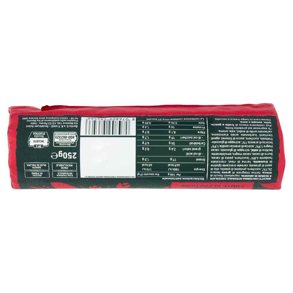 Gran Cereale Protein + Biscotti con 16% di Proteine, Cioccolato Fondente e Scorze d'Arancia 250g