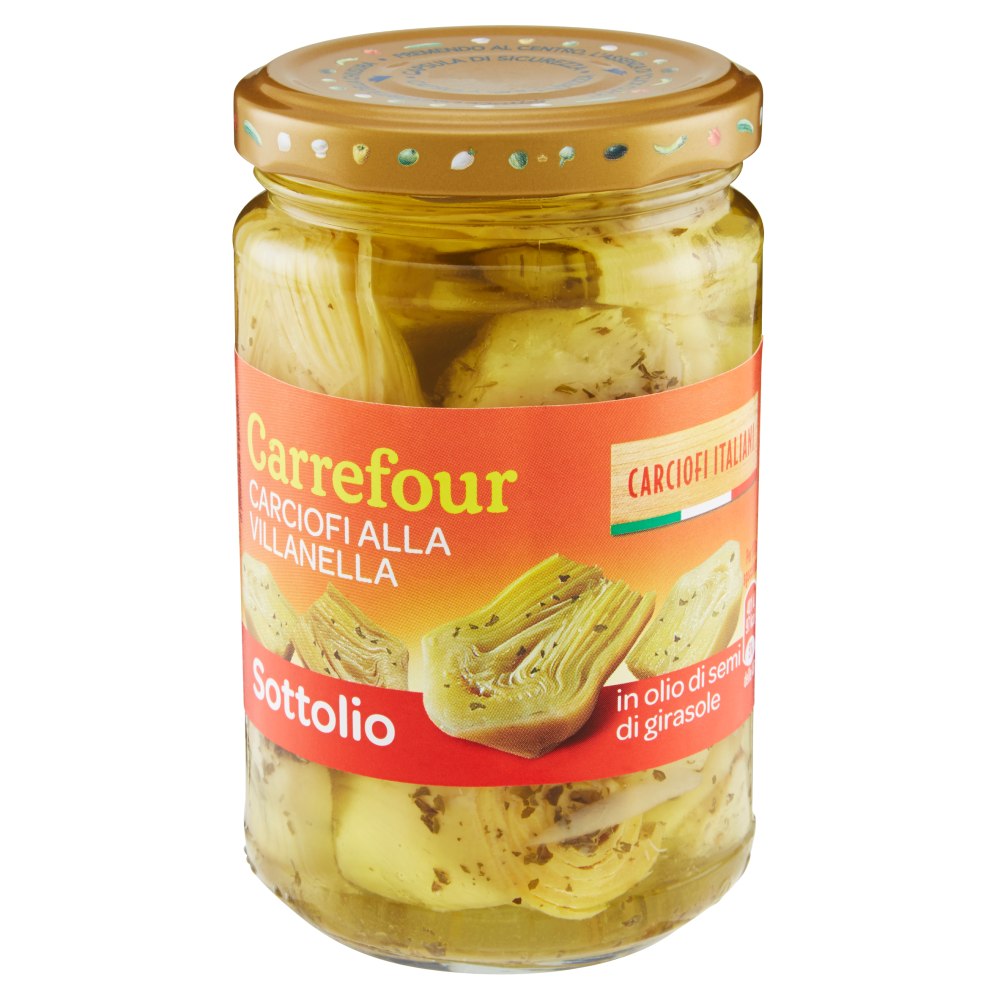 Carrefour Sottolio Carciofi alla Villanella in olio di semi di girasole 290 g