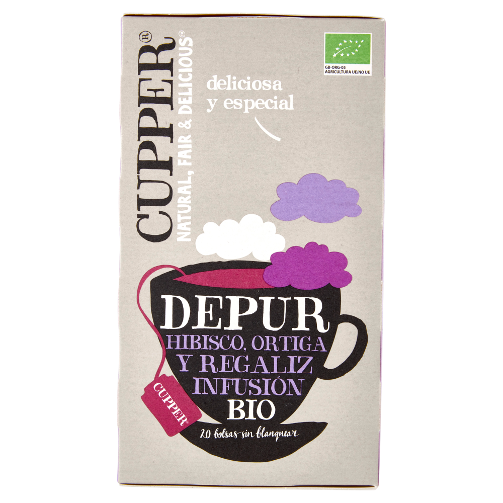 CUPPER Depur Infuso Biologico con Ibisco, Ortica e Liquirizia, Tisana Depurativa, 20 Bustine 40 g