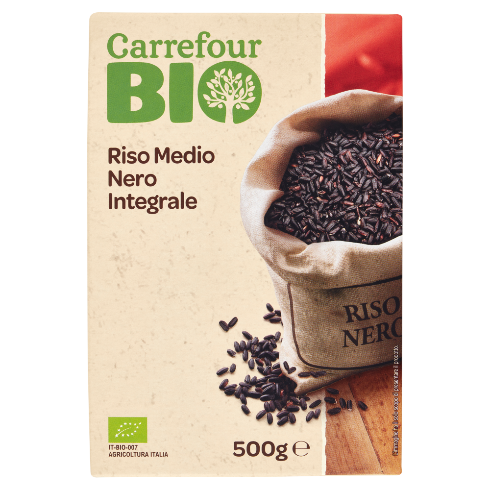 Carrefour Bio Riso Medio Nero Integrale 500 g