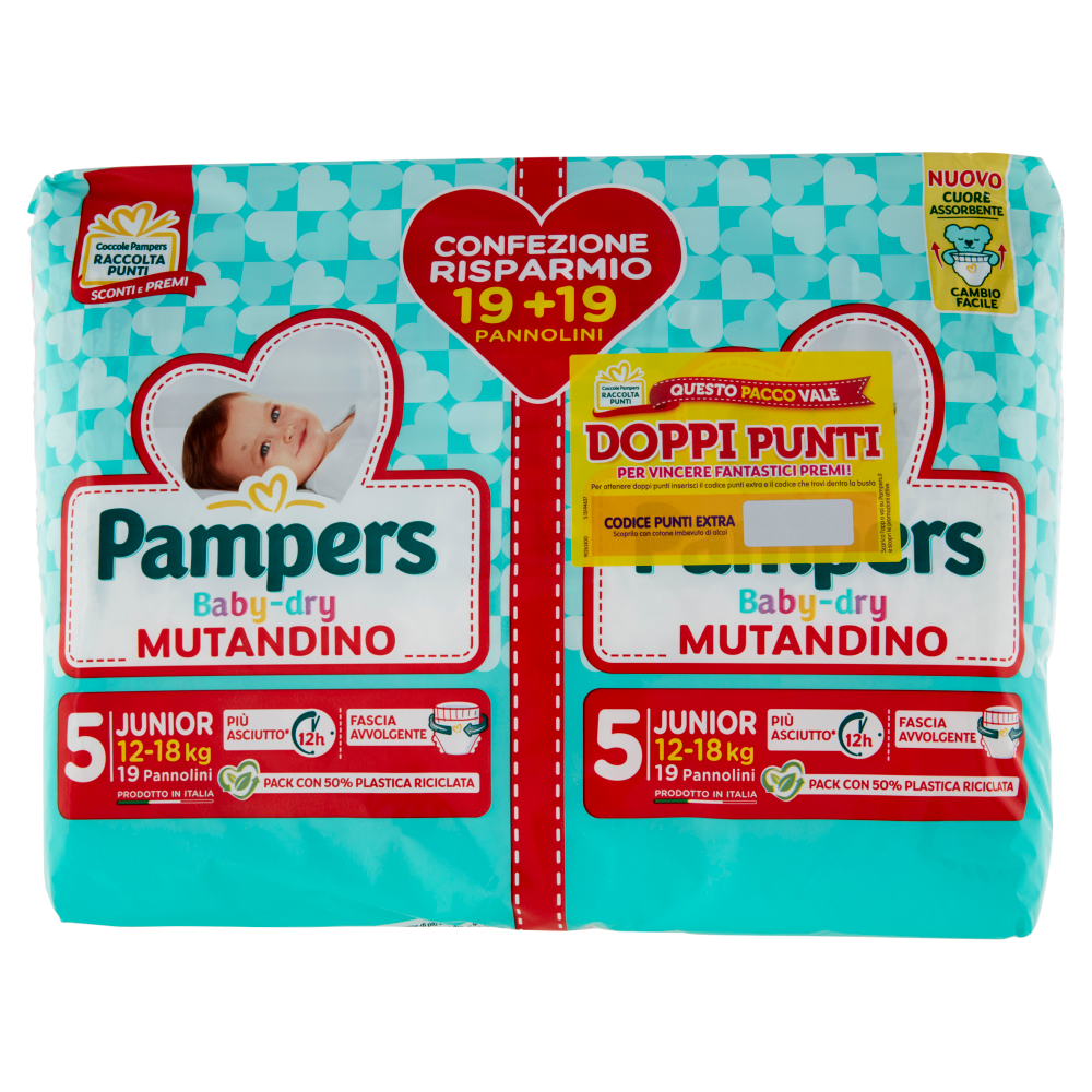 Pampers Baby-dry Mutandino Junior 19+19 pz