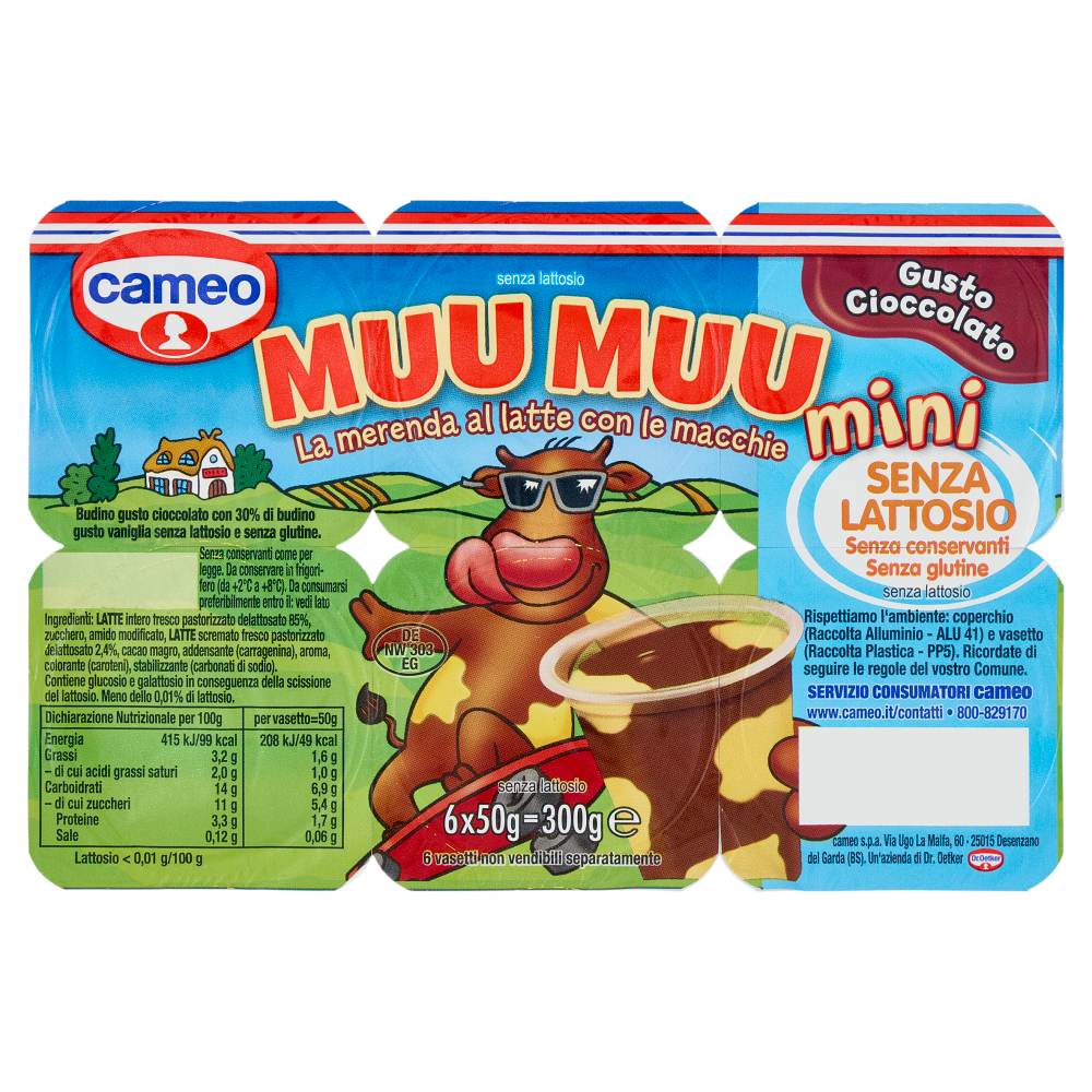 cameo Muu Muu mini Gusto Cioccolato Senza Lattosio 6 x 50 g