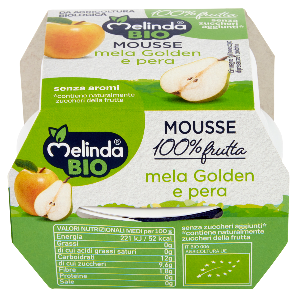 Melinda Bio mousse mela Golden e pera 2 x 100 g
