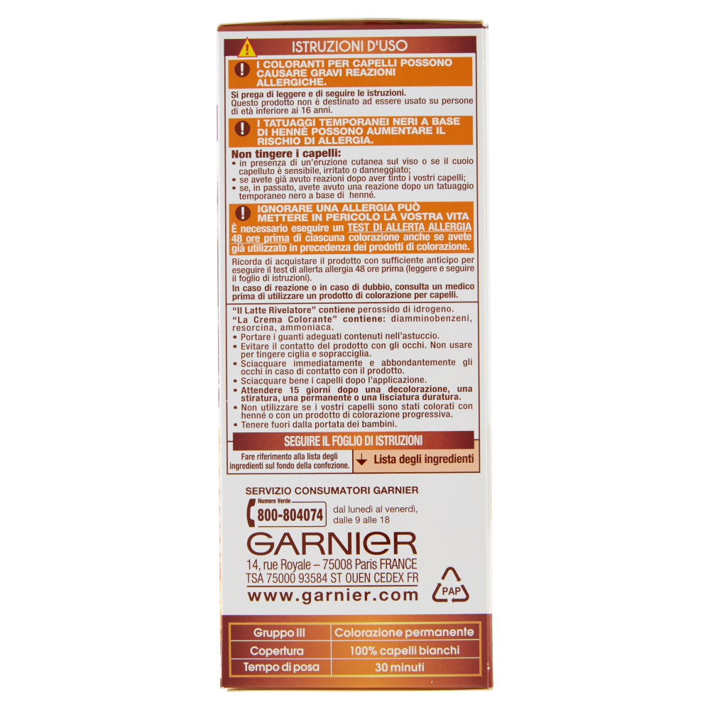 Garnier Belle Color Colore Luminoso, Tinta per Capelli Bianchi 22 Castano Naturale Nude