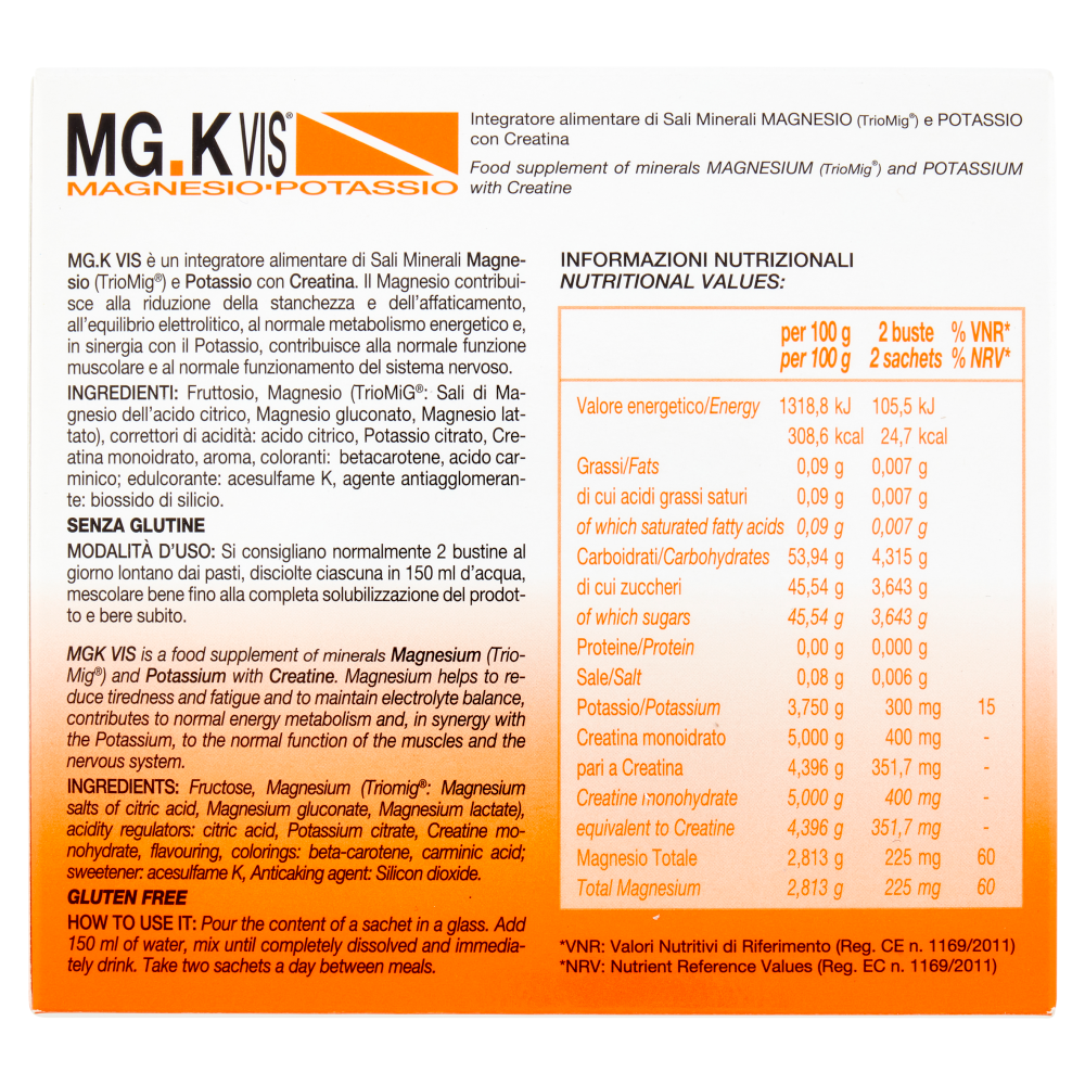 MG.K Vis Magnesio-Potassio Sali + Minerali 12 x 4 g