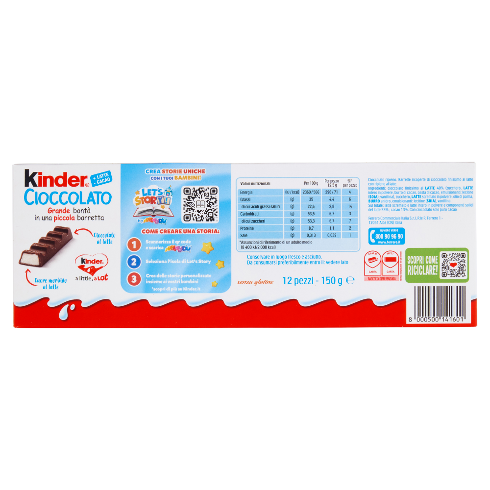 Kinder Cioccolato 12 x 12,5 g