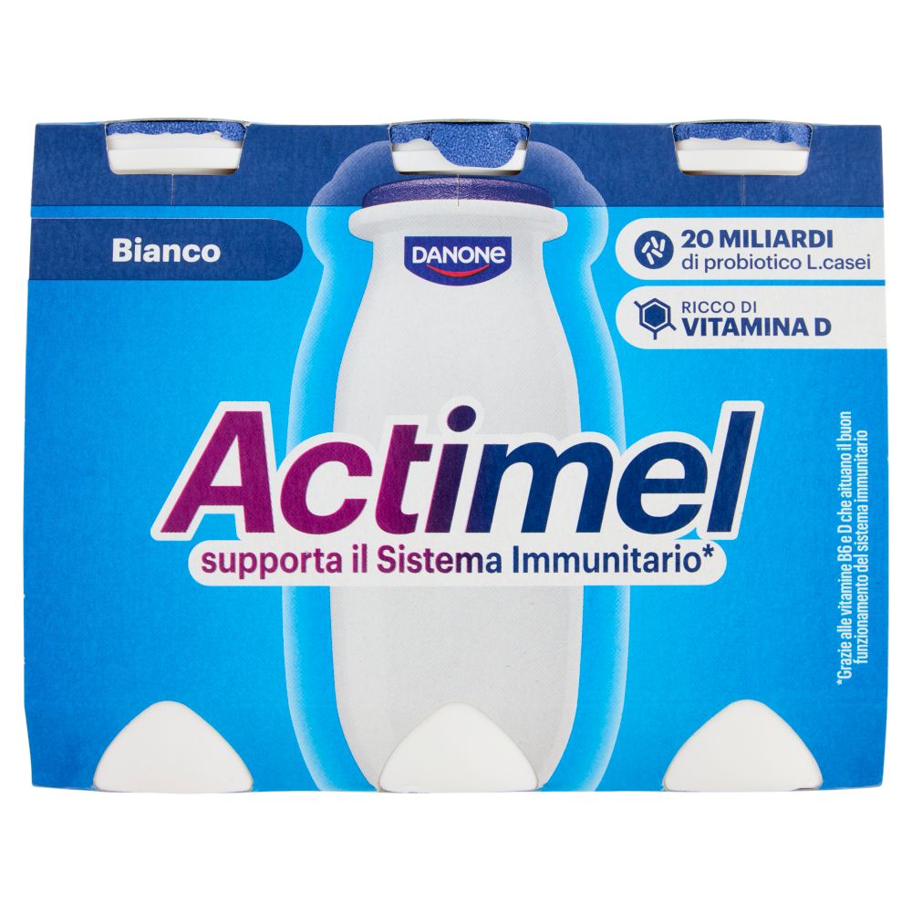 ACTIMEL, Yogurt da Bere con Vit B6 e D per il Sistema Immunitario, Bianco Naturale, 6X100G
