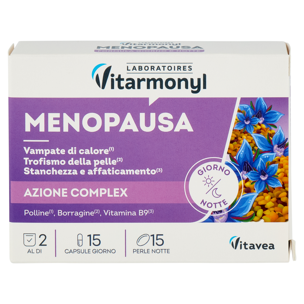 Laboratoires Vitarmonyl Menopausa 15 Capsule Giorno x 8,25 g + 15 Perle Notte x 12,95 g