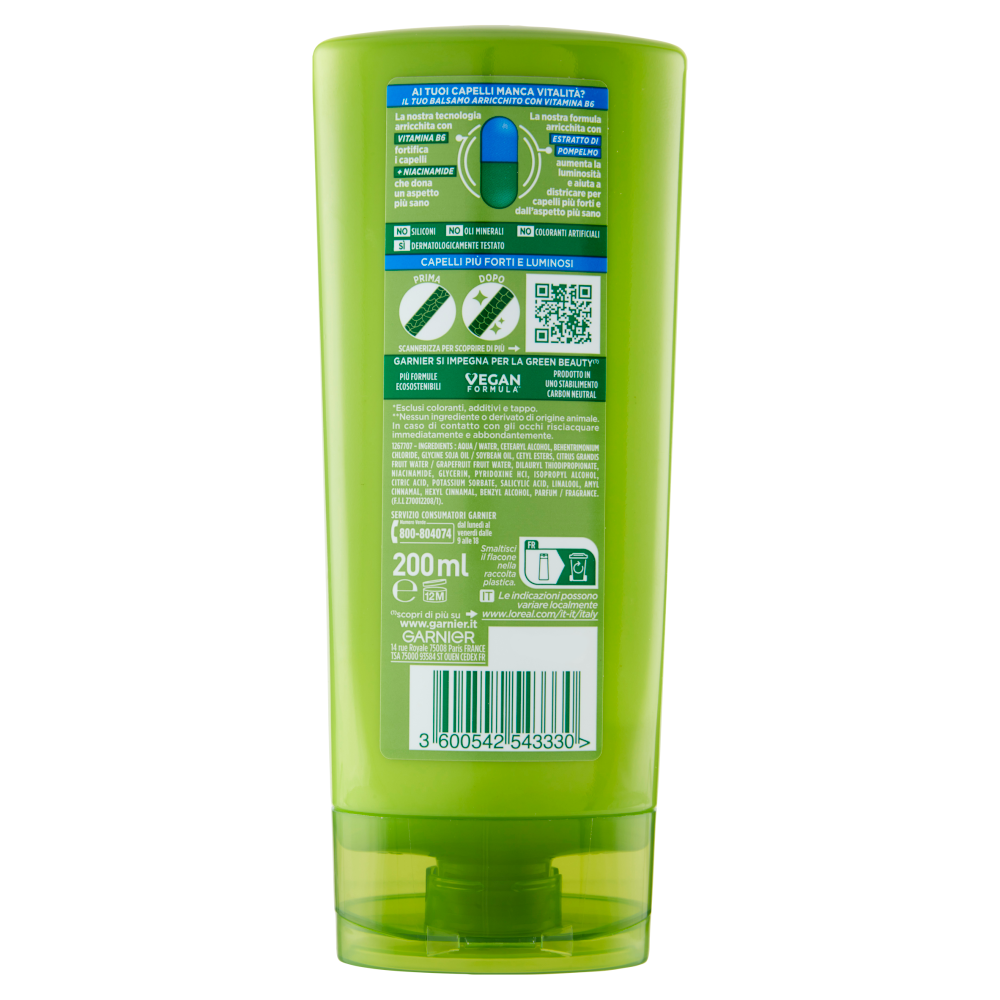 Garnier Fructis Balsamo Forti & Brillanti, per capelli normali, 200 ml